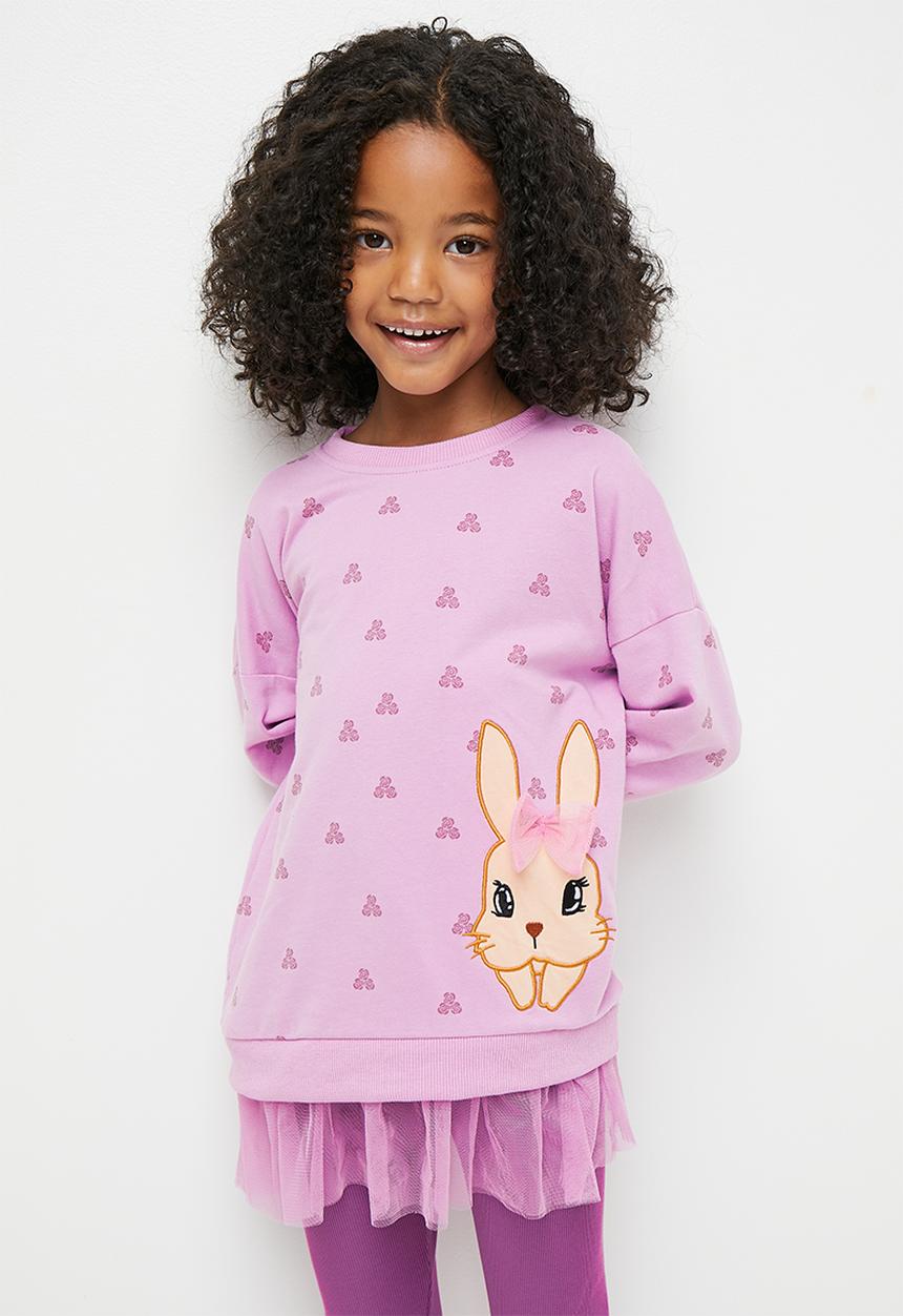 Pop Candy - Printed sweat top & legging set - purple