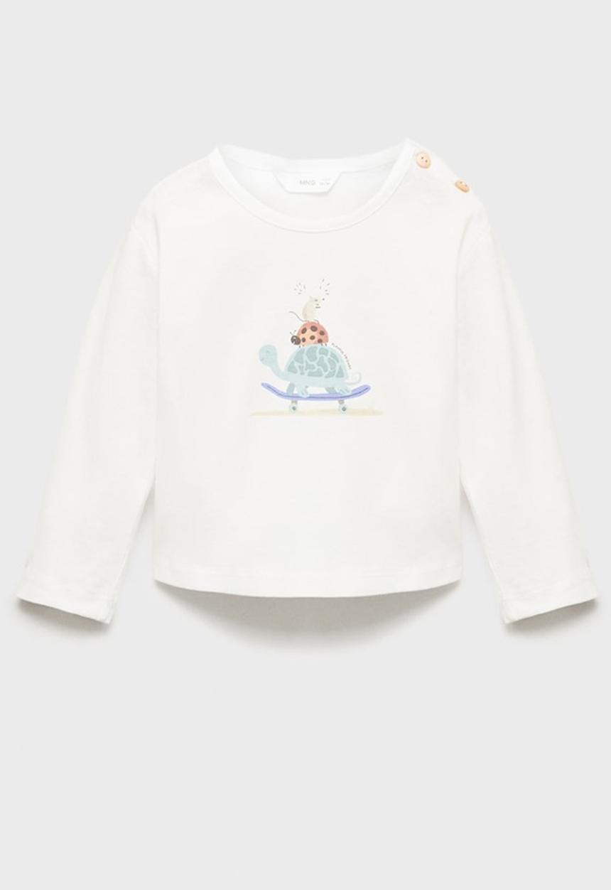 MANGO - T-shirt playful - natural