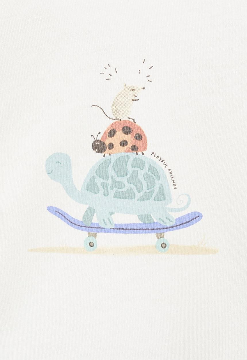 MANGO - T-shirt playful - natural