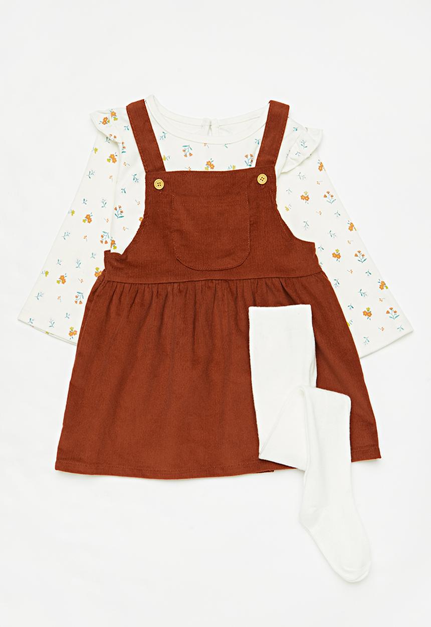 Pop Candy - 3 piece set - brown ochre/white/multi