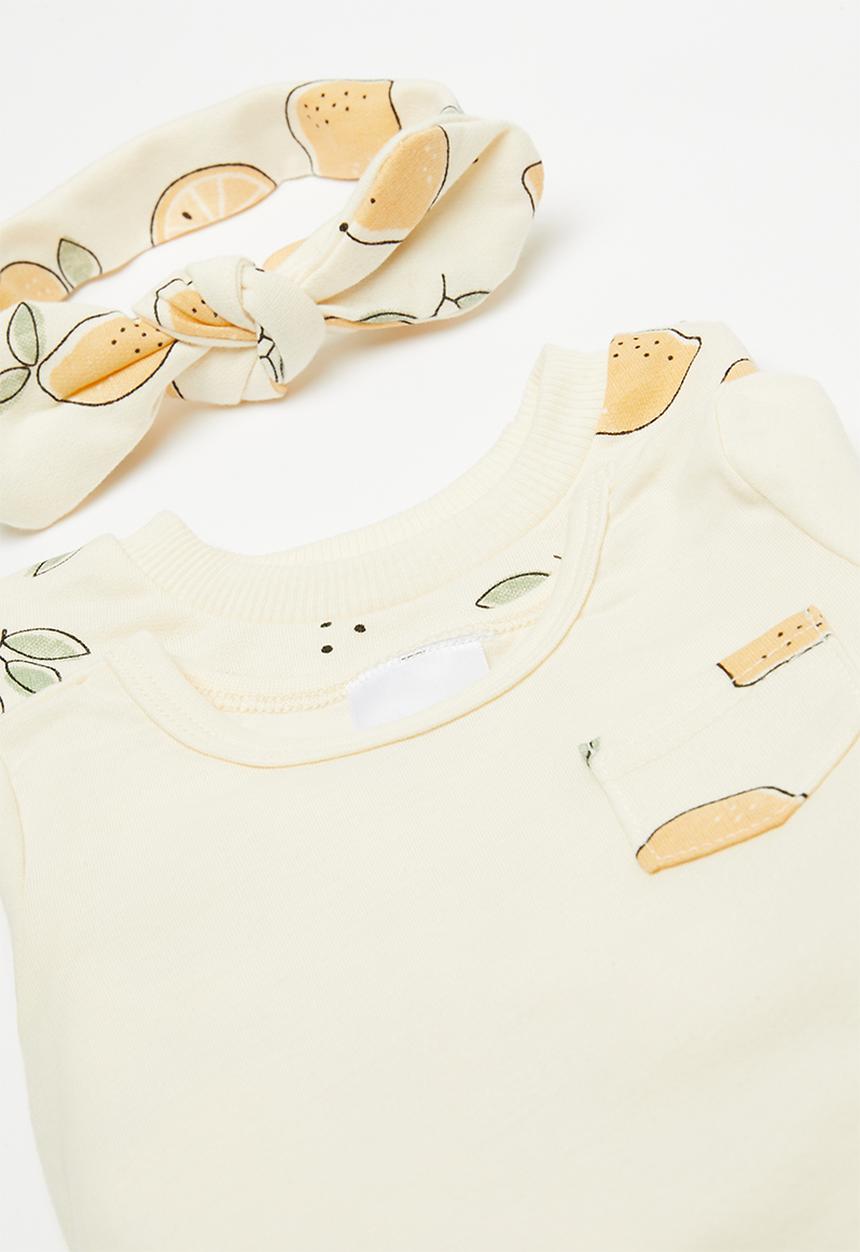 Pop Candy - 5 Piece set-ecru & yellow