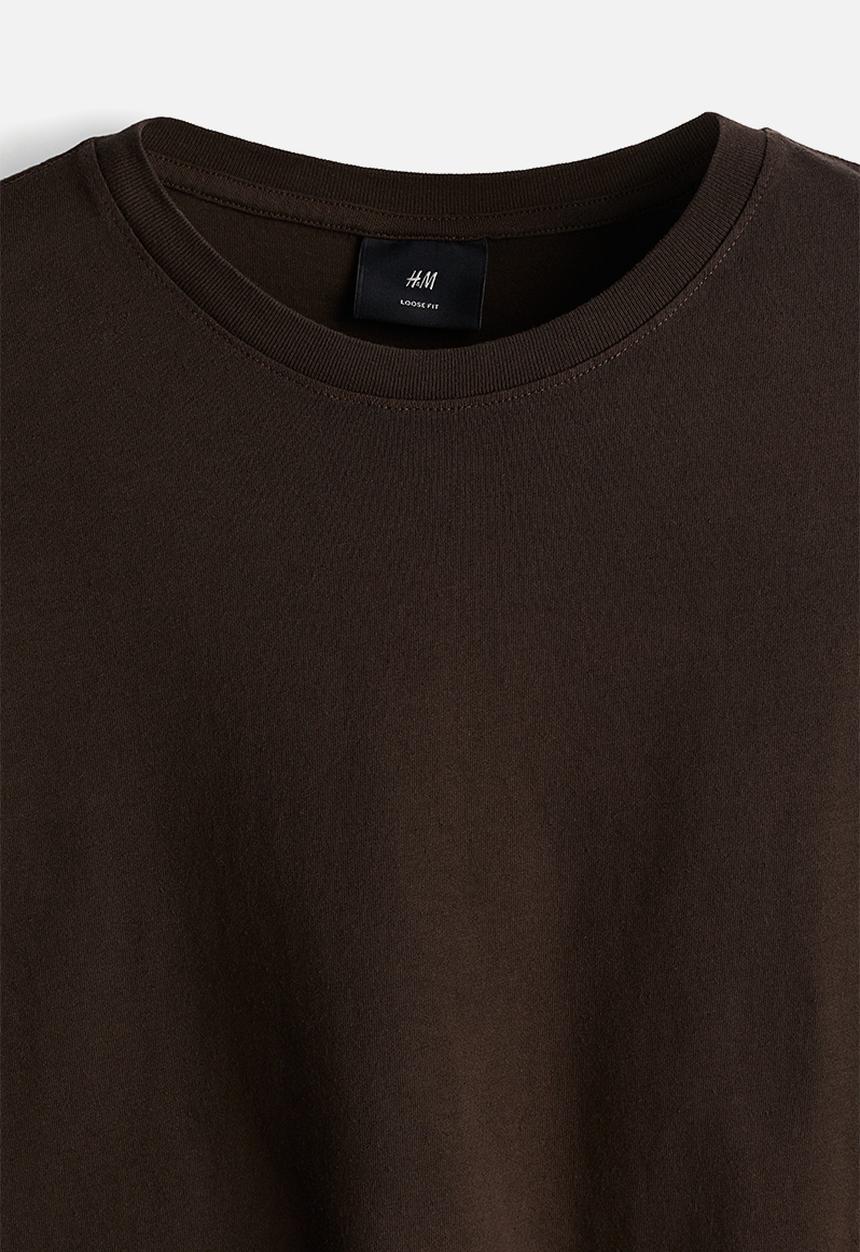 H&M - Loose fit washed-look T-shirt - brown