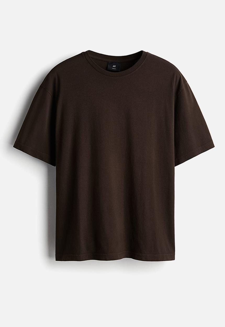H&M - Loose fit washed-look T-shirt - brown