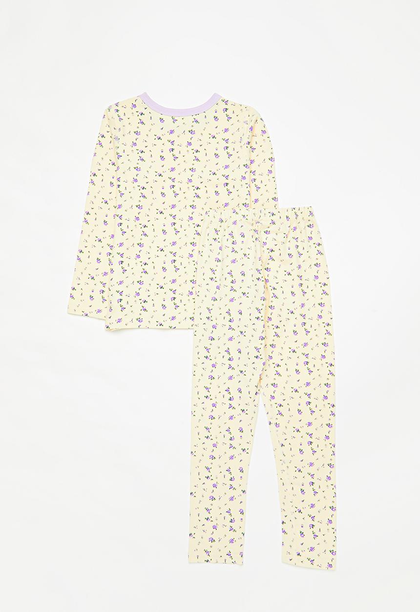 Pop Candy - Floral pj set-ecru