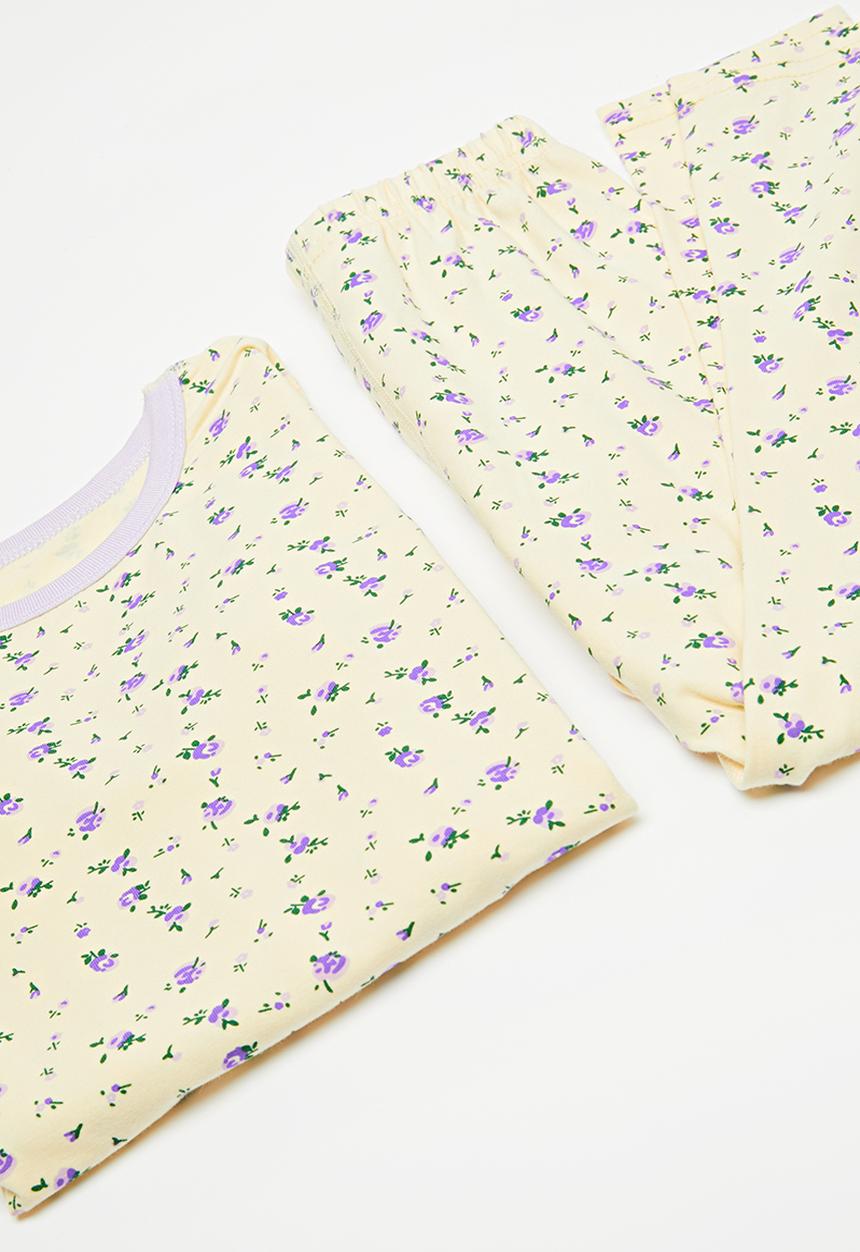 Pop Candy - Floral pj set-ecru