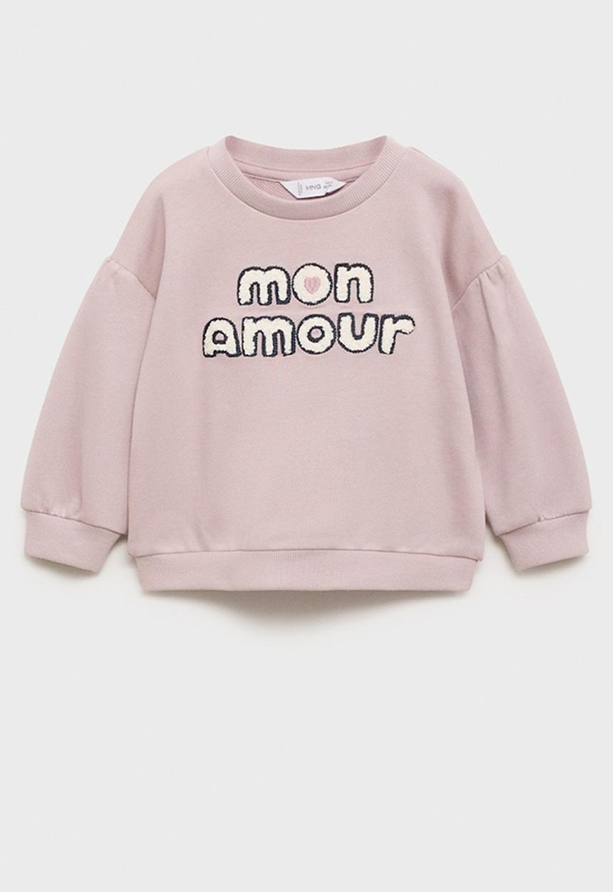 MANGO - Sweatshirt amour - medium pink