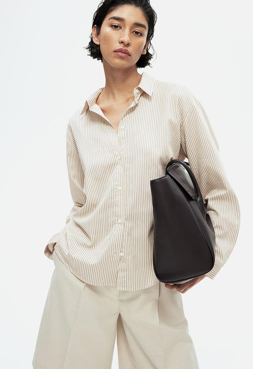 H&M - Regular-fit shirt -  cream/striped