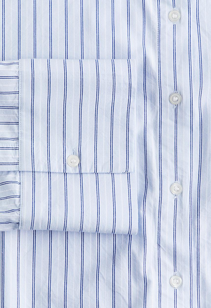 H&M - Striped cotton shirt - light blue/striped 