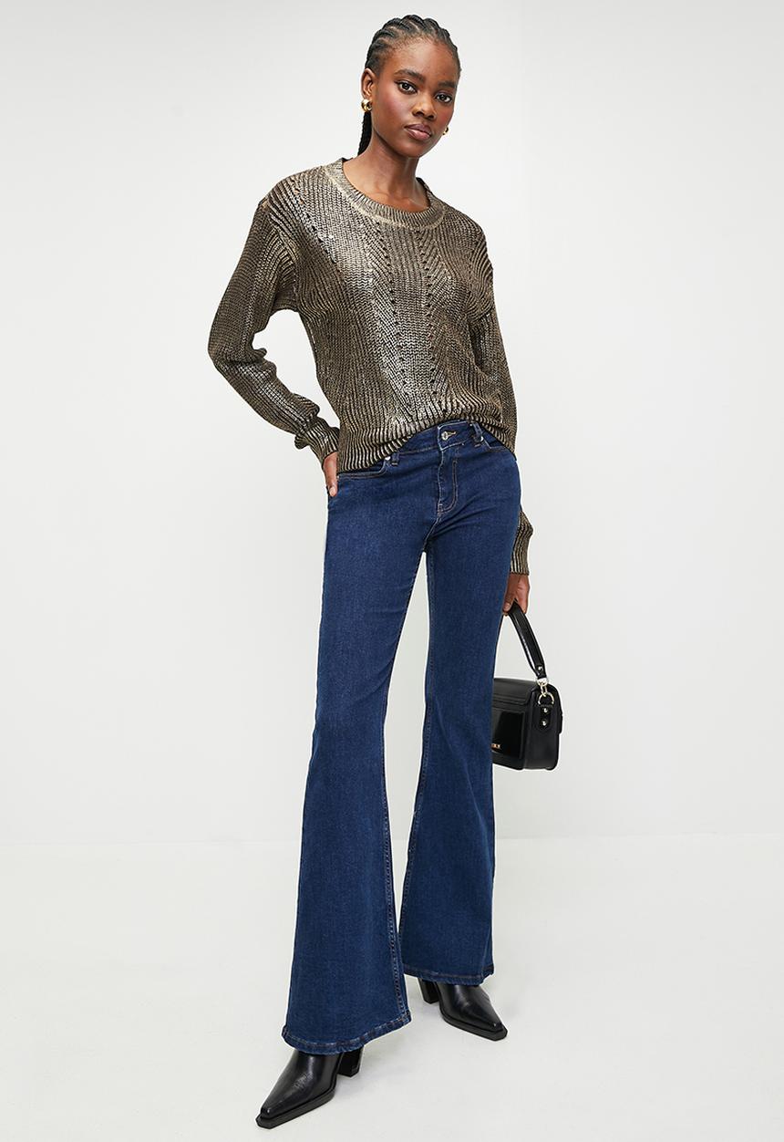 SISSY BOY - BRONZE GOLD: Metallic Knit Sweater - Gold