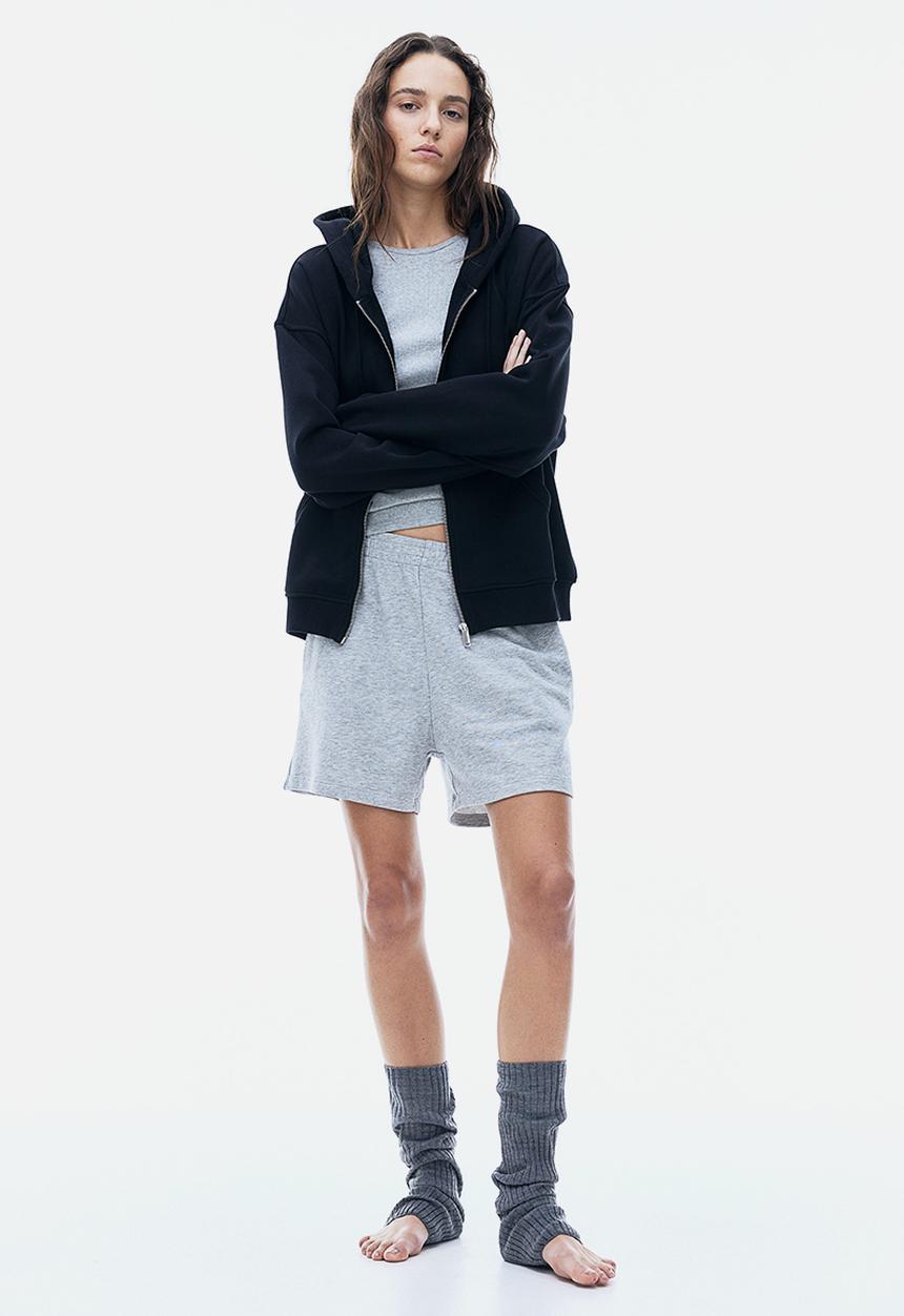 H&M - Zip-through hoodie - black