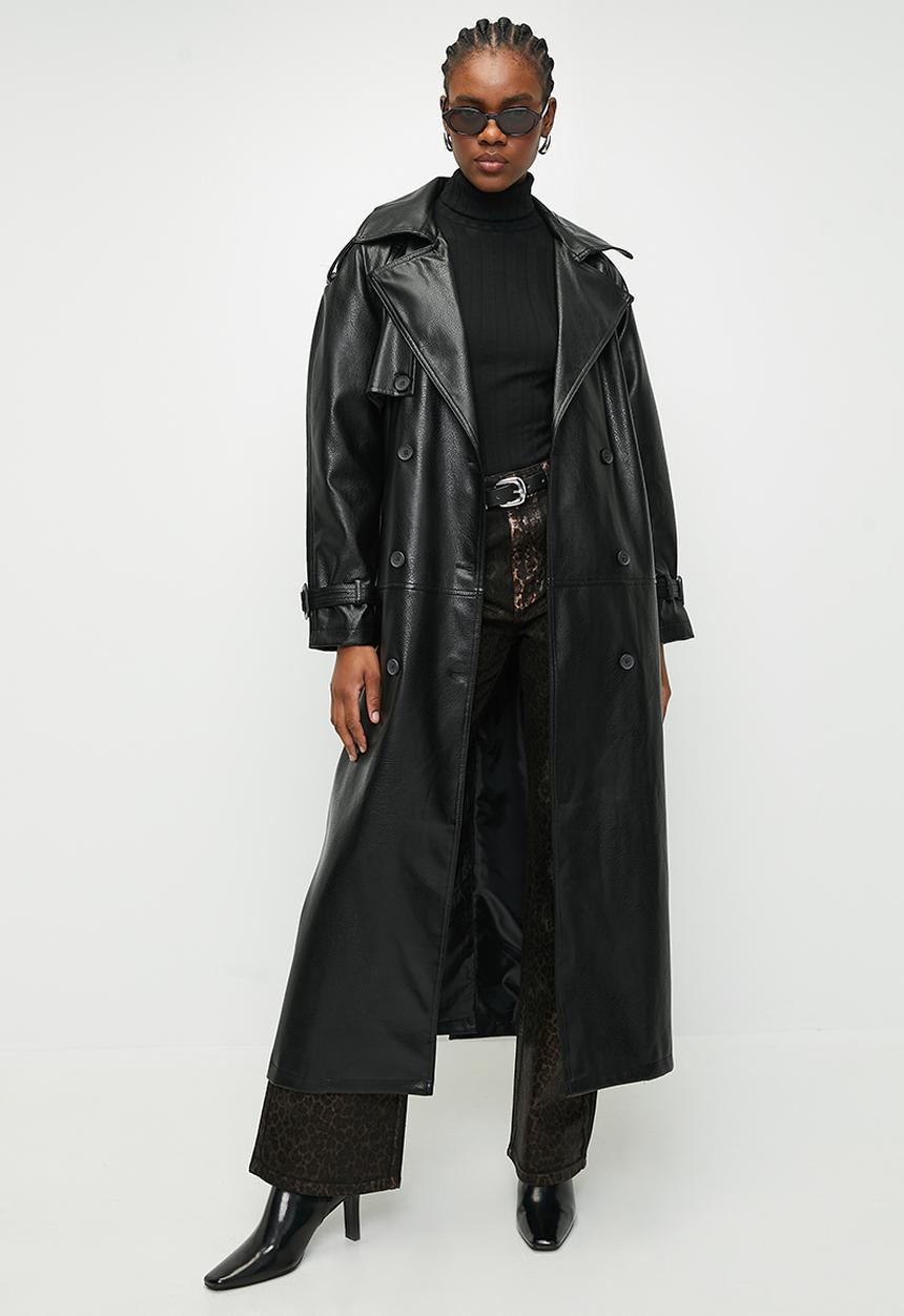 Trendyol - Limited Edition Belted Oversize Trench Coat - Black