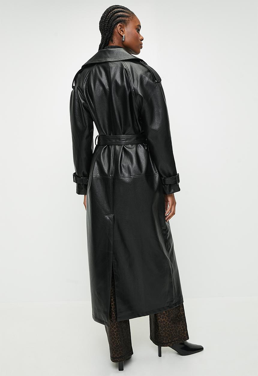 Trendyol - Limited Edition Belted Oversize Trench Coat - Black