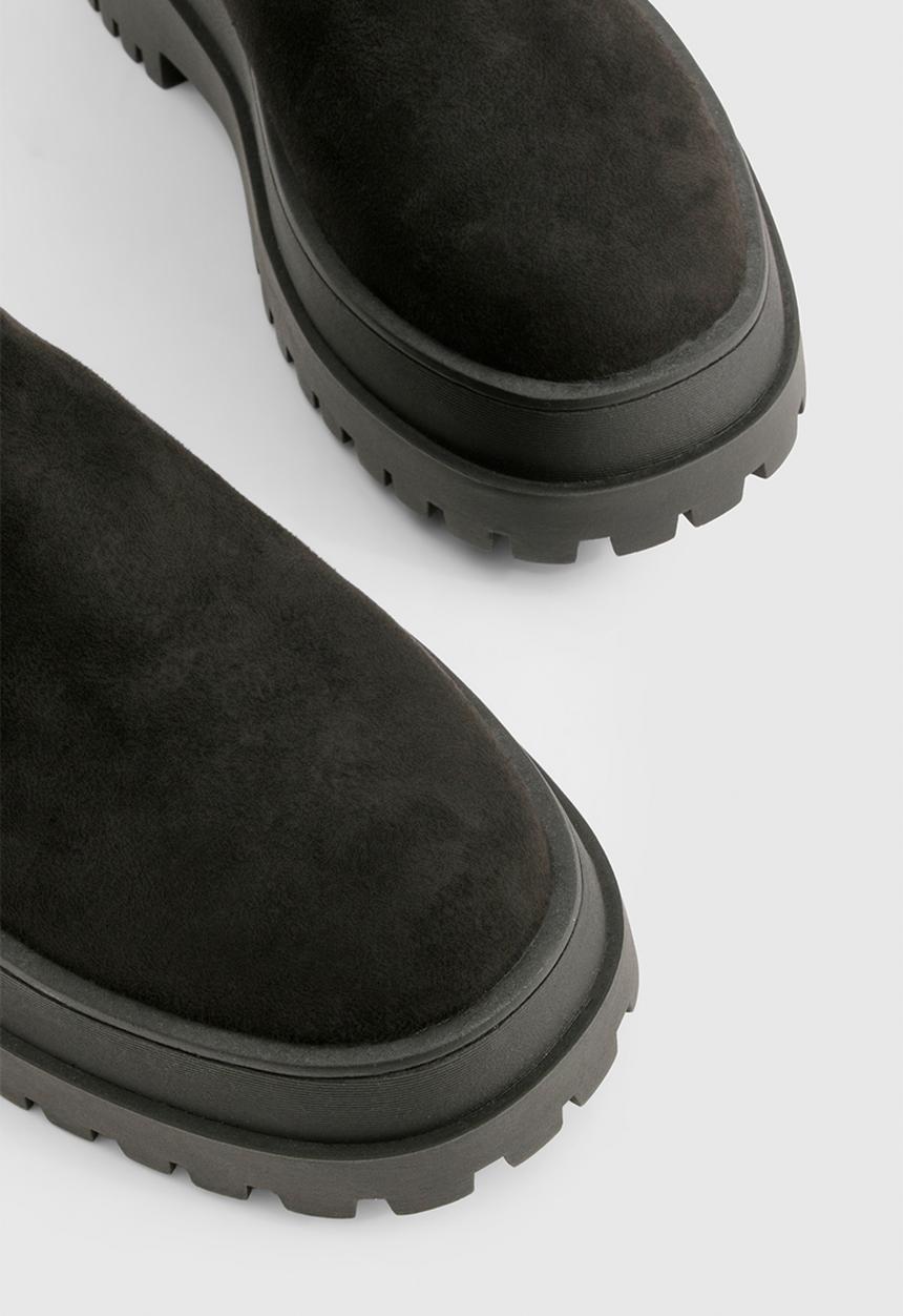 boohoo - Ring detail chunky platform chelsea boots - black