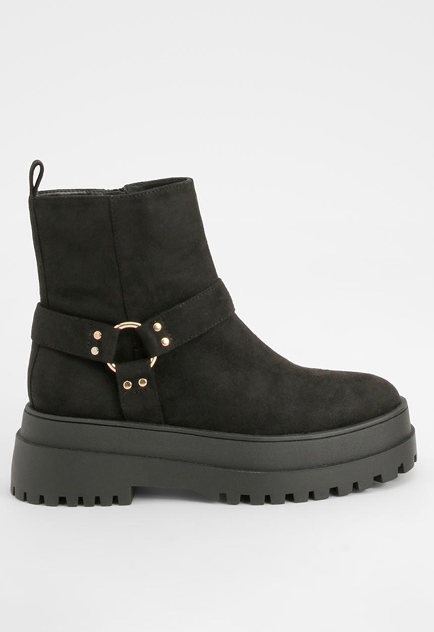 boohoo - Ring detail chunky platform chelsea boots - black