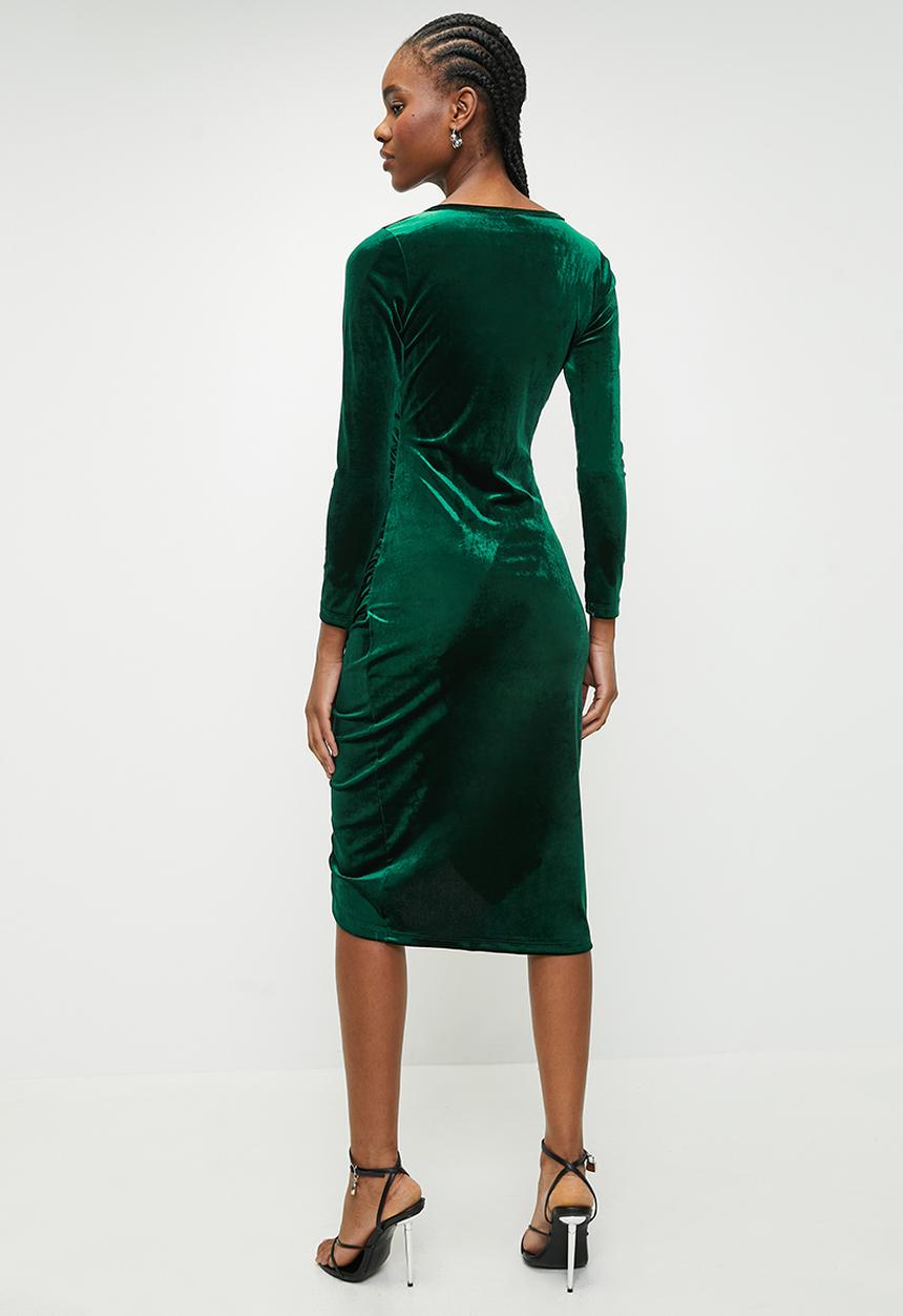 Trendyol - Bodysitting velvet knitted - emerald green