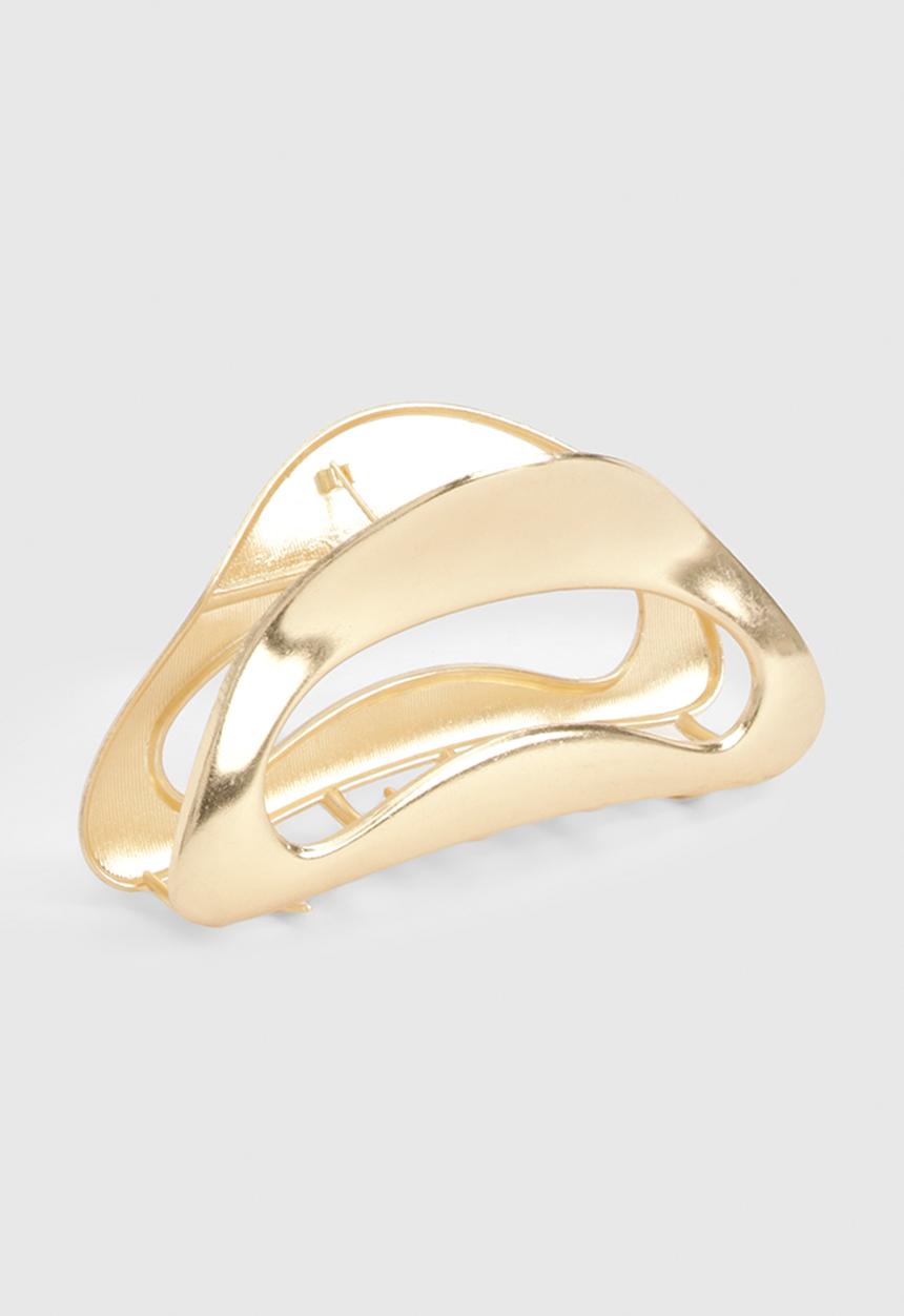 boohoo - Metal Hardware Oversized Claw Clip - gold