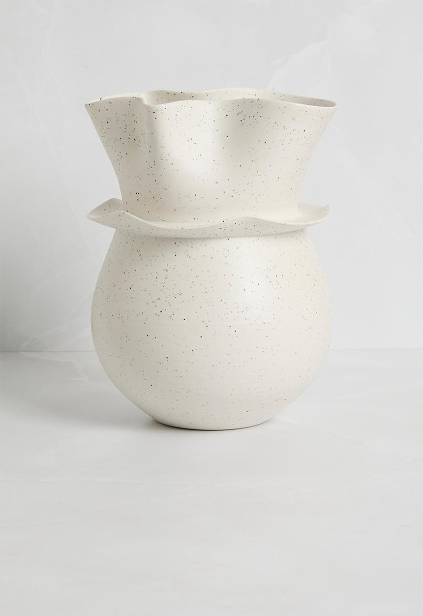 Sixth Floor - Porcelain speckled vase - Natural