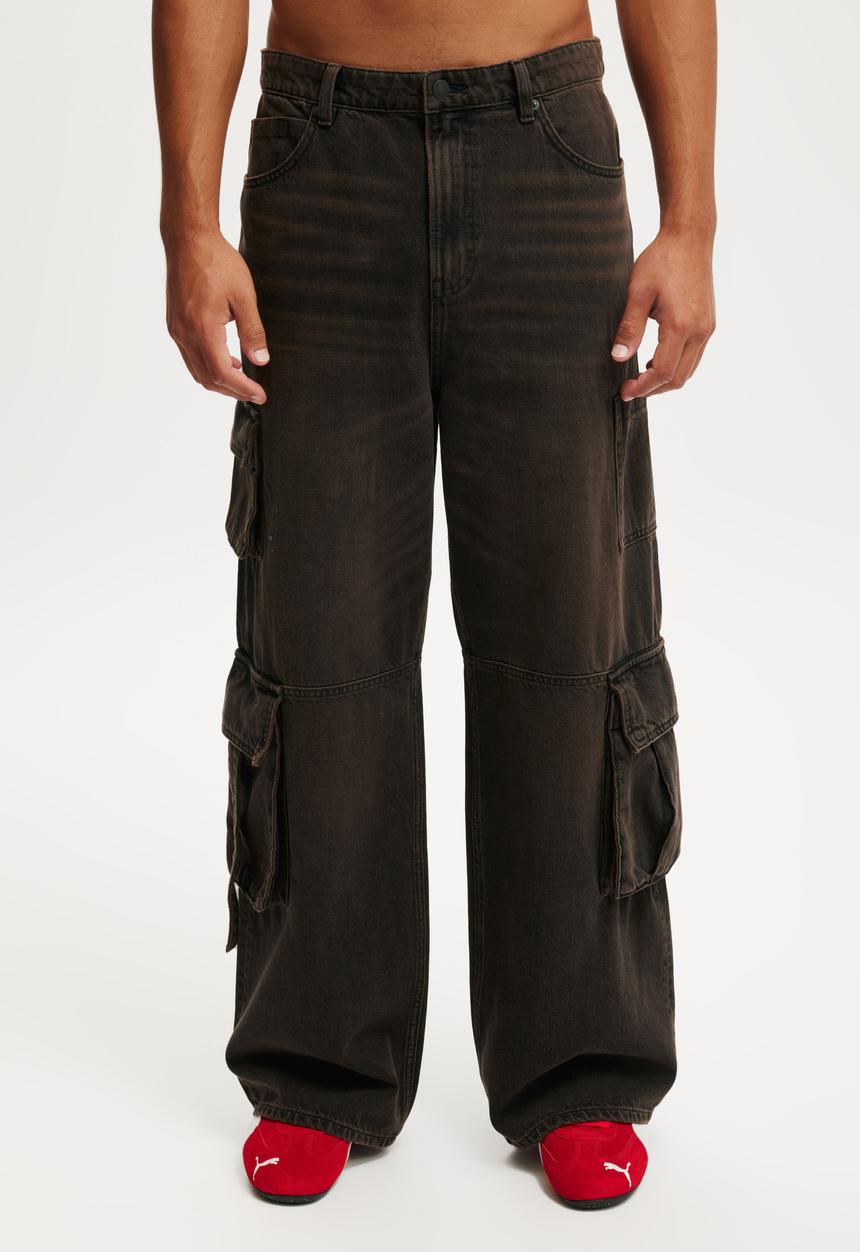 Cotton On - Super Baggy Jean - Cargo Amber Black
