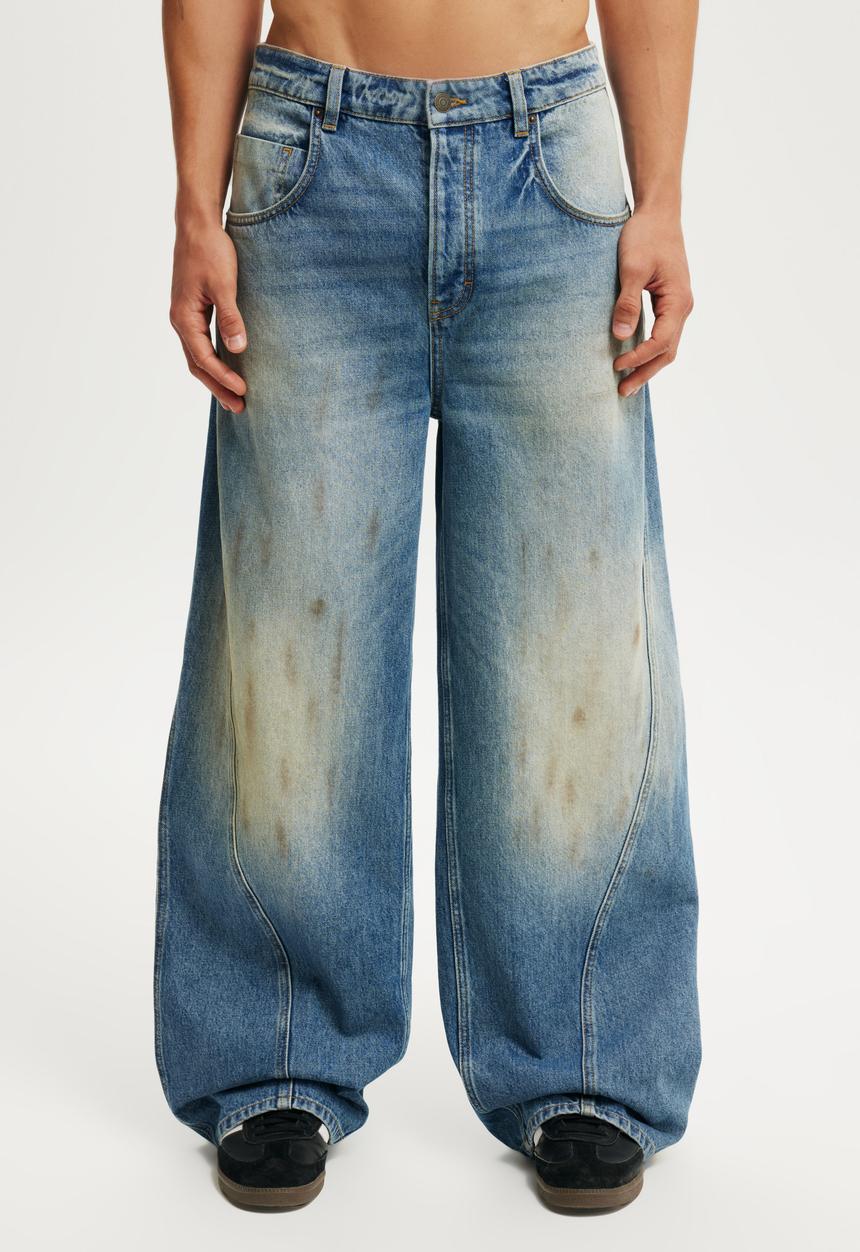 Cotton On - Super Baggy Balloon Jean - Grease Blue
