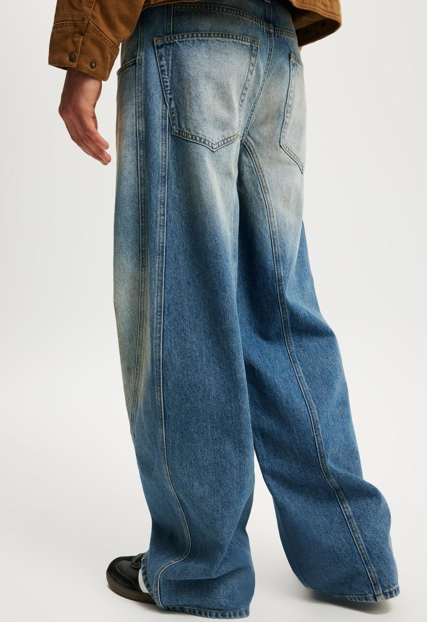 Cotton On - Super Baggy Balloon Jean - Grease Blue
