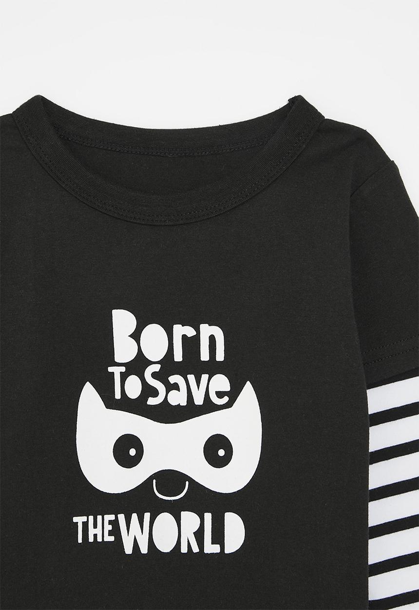 Pop Candy - Striped twofer - black