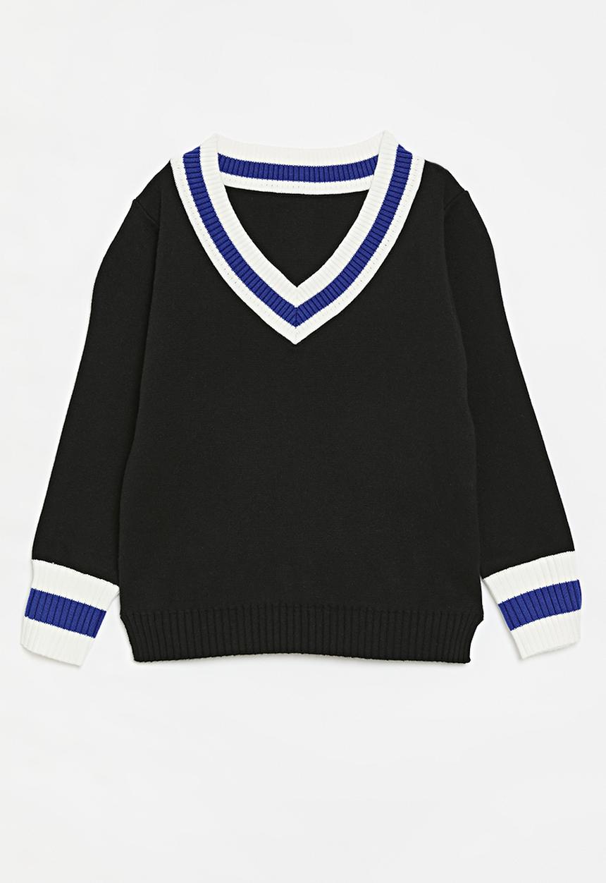 Pop Candy - V-neck knit sweater - navy blue