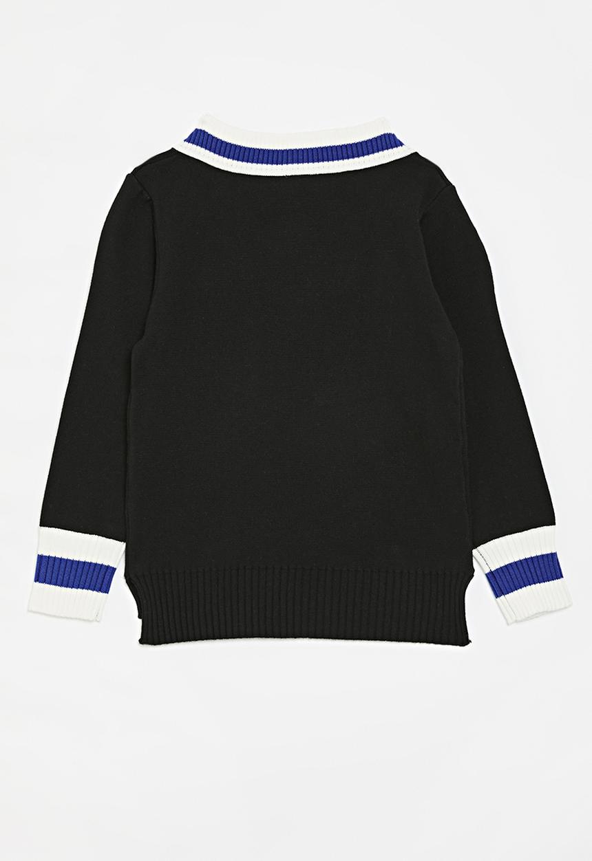 Pop Candy - V-neck knit sweater - navy blue