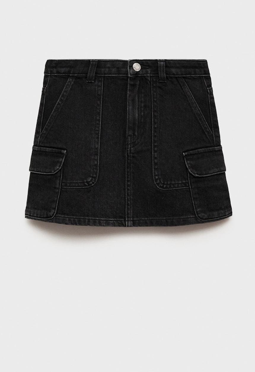 MANGO - Skirt cargo - open gray