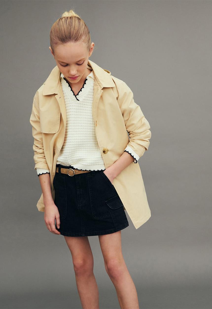 MANGO - Skirt cargo - open gray