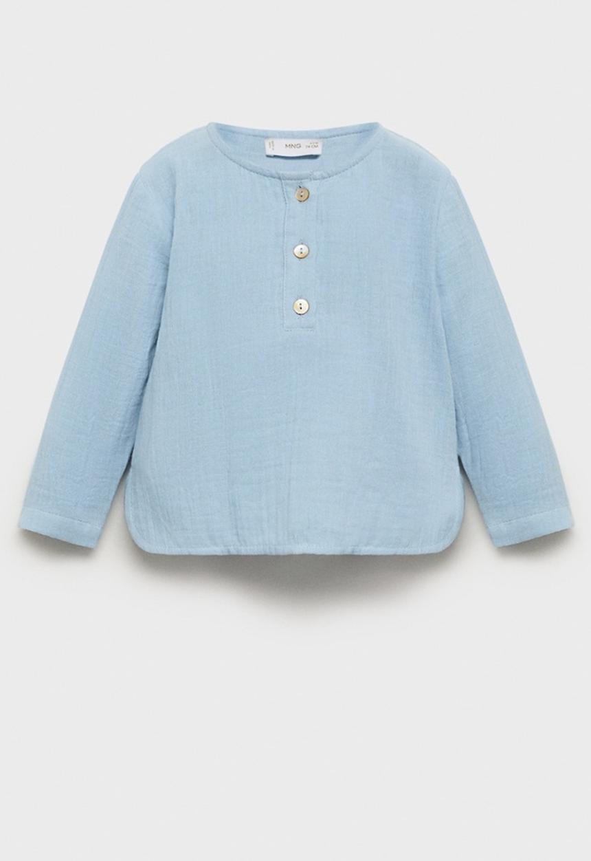 MANGO - Shirt panama - light pastel blue