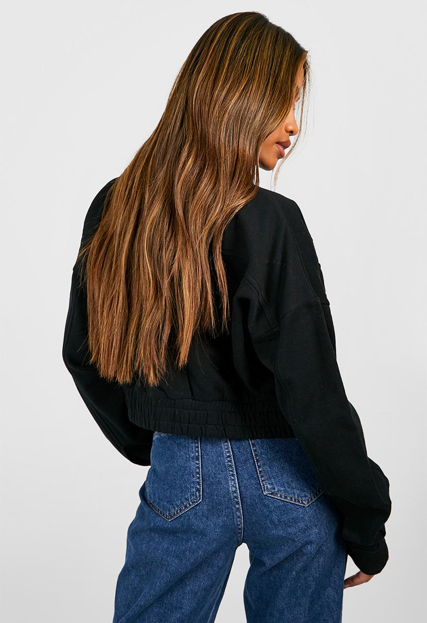 boohoo - Pocket Detail Bomber Jacket - Black