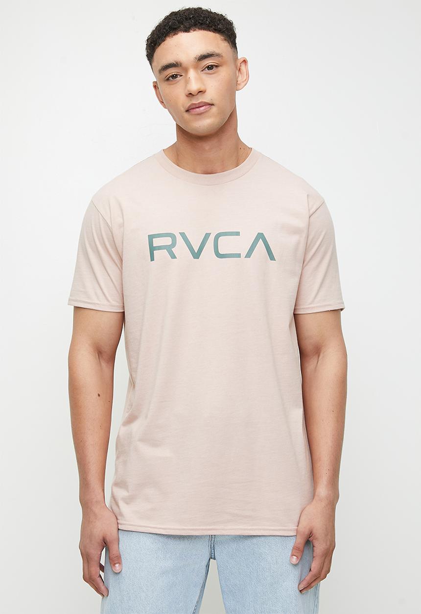 RVCA - Big rvca short sleeve red stitch - pale mauve & green logo