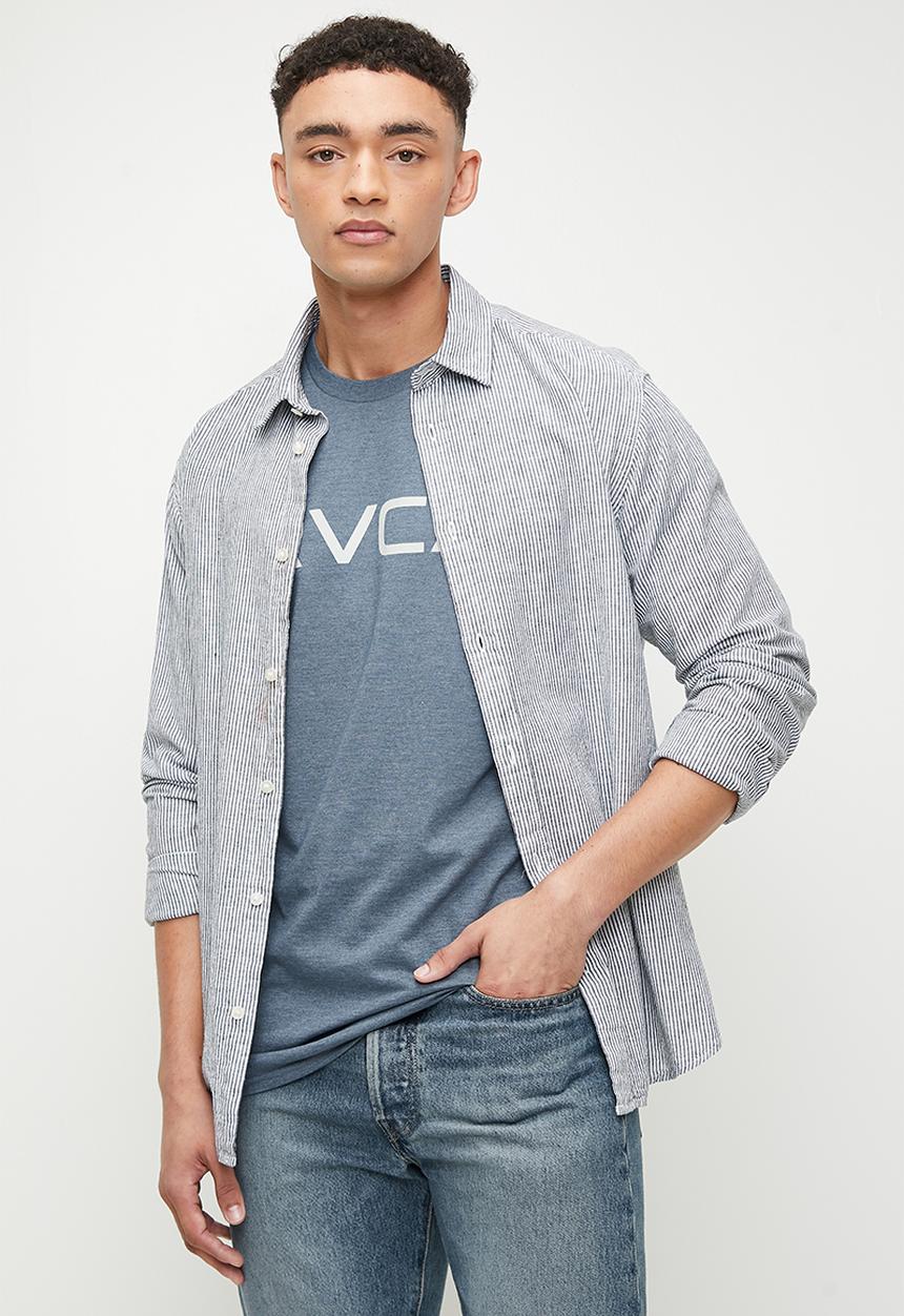 RVCA - Big rvca short sleeve red stitch - vintage navy & cream logo