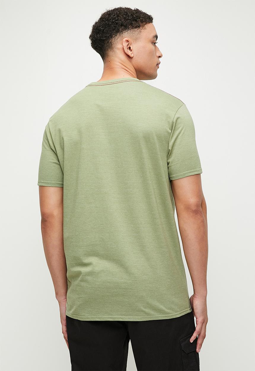 RVCA - Big rvca short sleeve red stitch - oil green & black logo