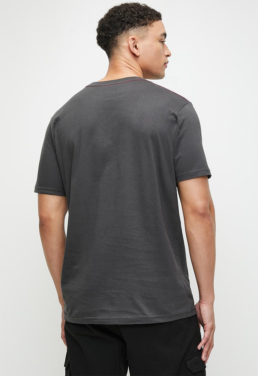 RVCA - Box fill short sleeve red stitch - pirate black