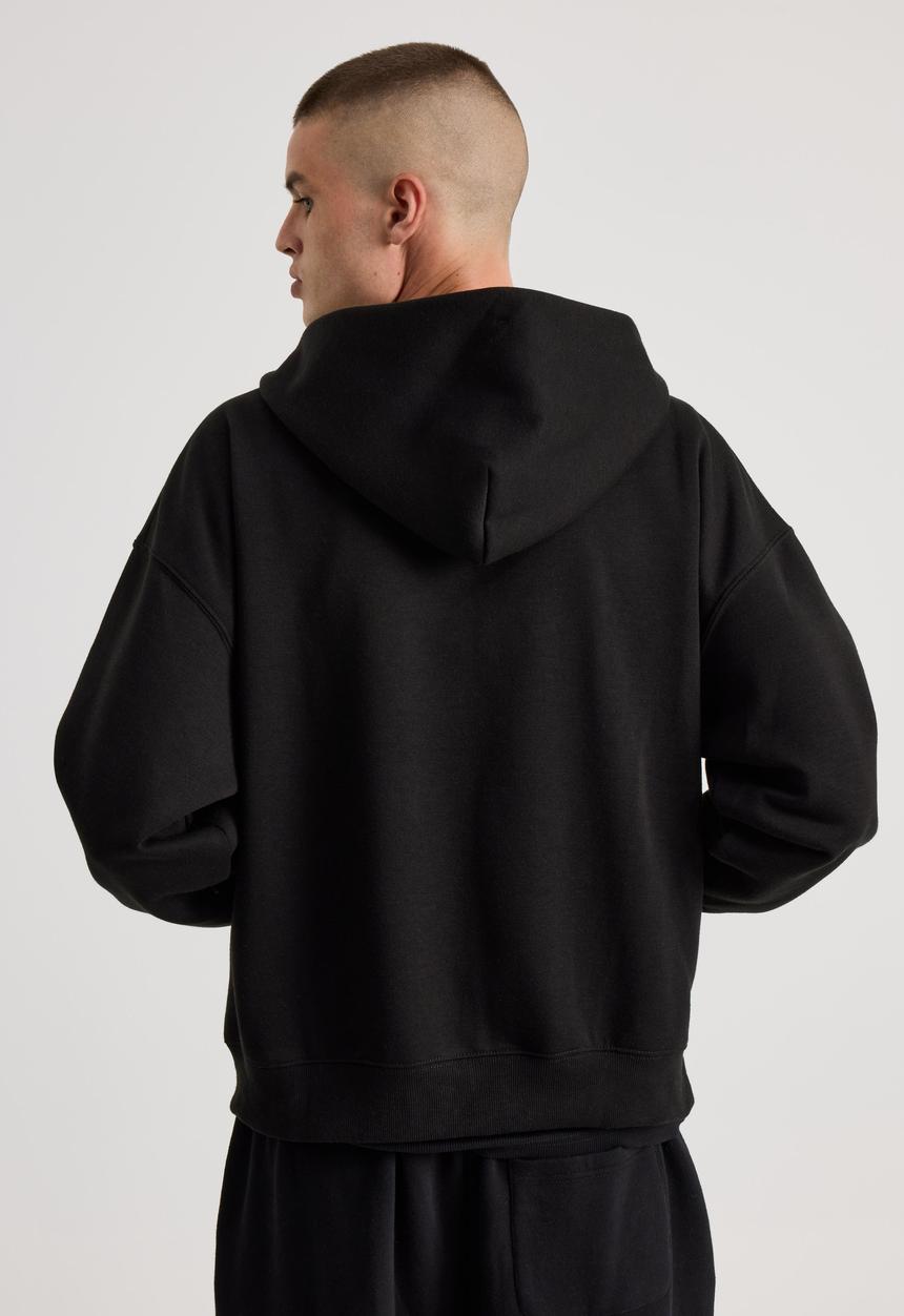 Factorie - Authentics Oversized Zip Thru Hoodie - Black