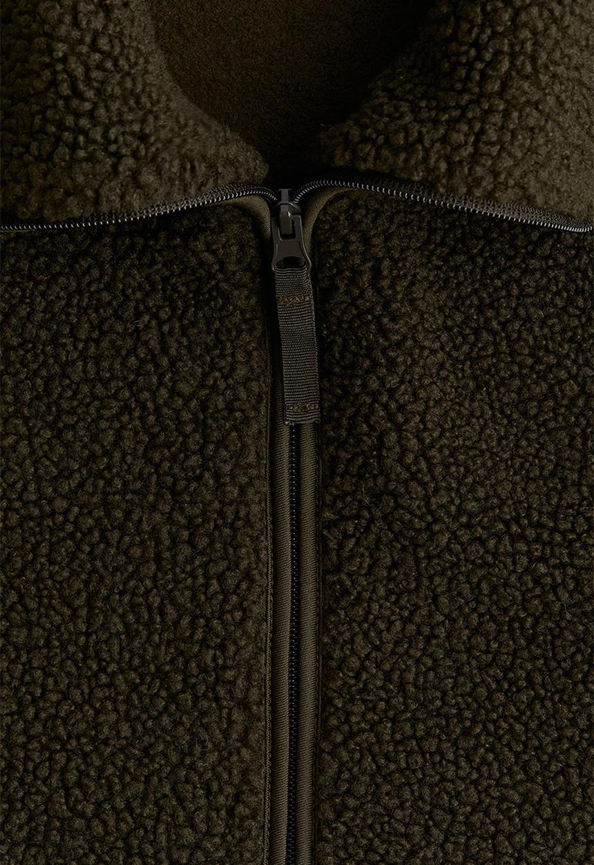 H&M - Teddy jacket - dark khaki green