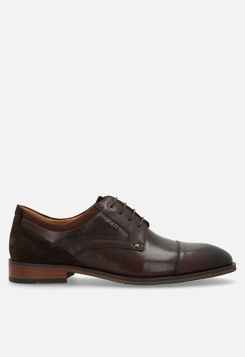 POLO - PERFORATED GIBSON LACE UP - BROWN