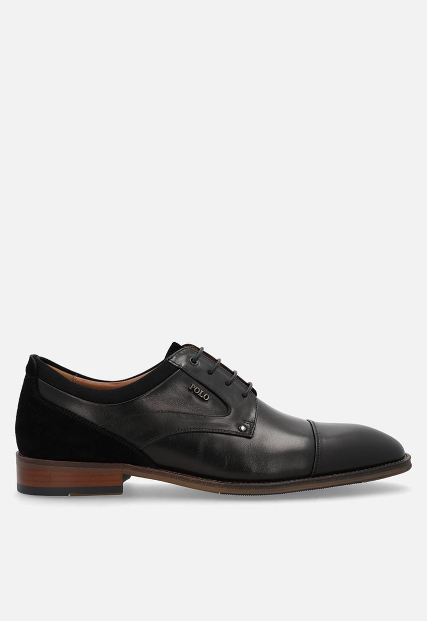 POLO - PERFORATED GIBSON LACE UP - BLACK