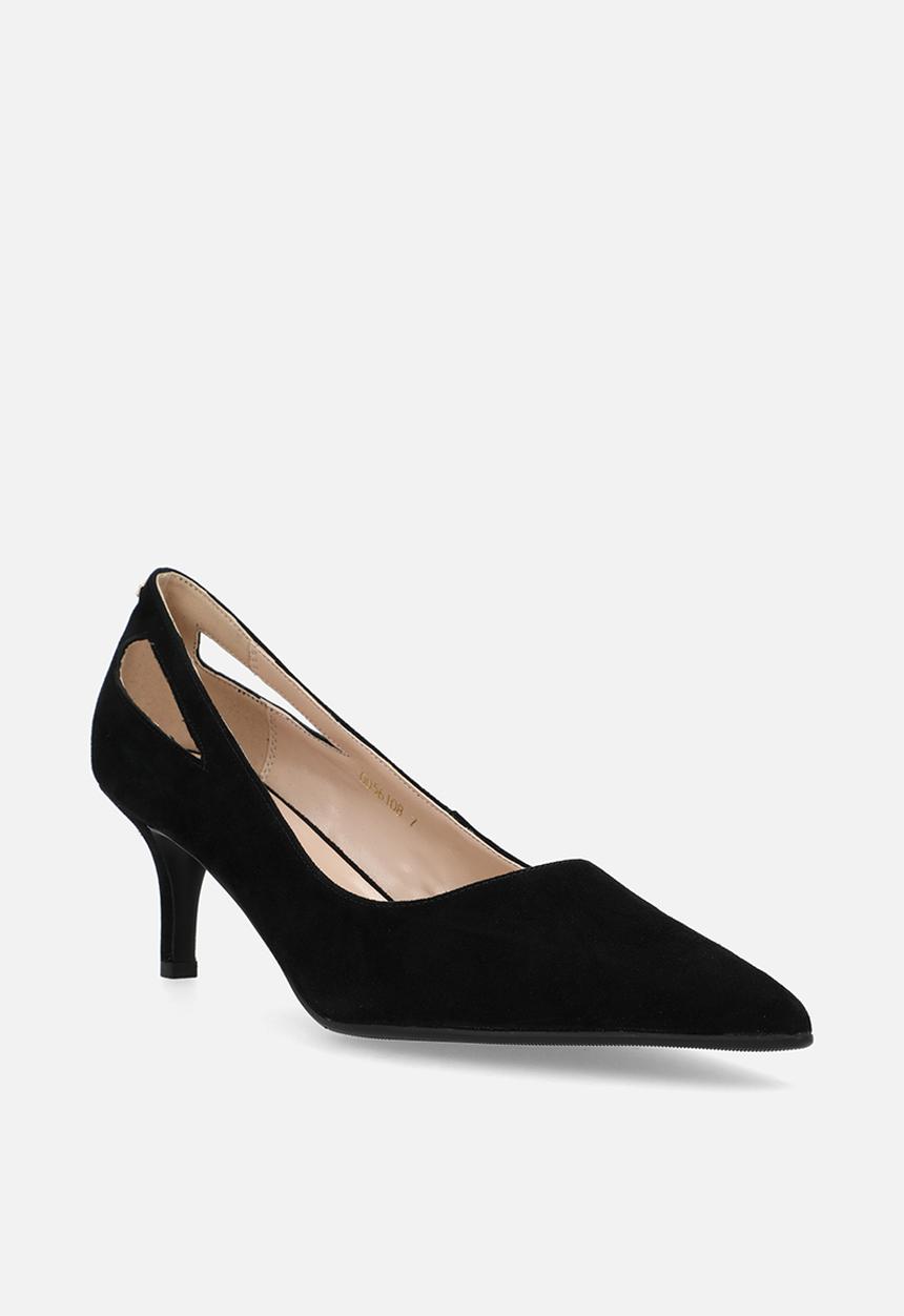 POLO - Suede court heel - black