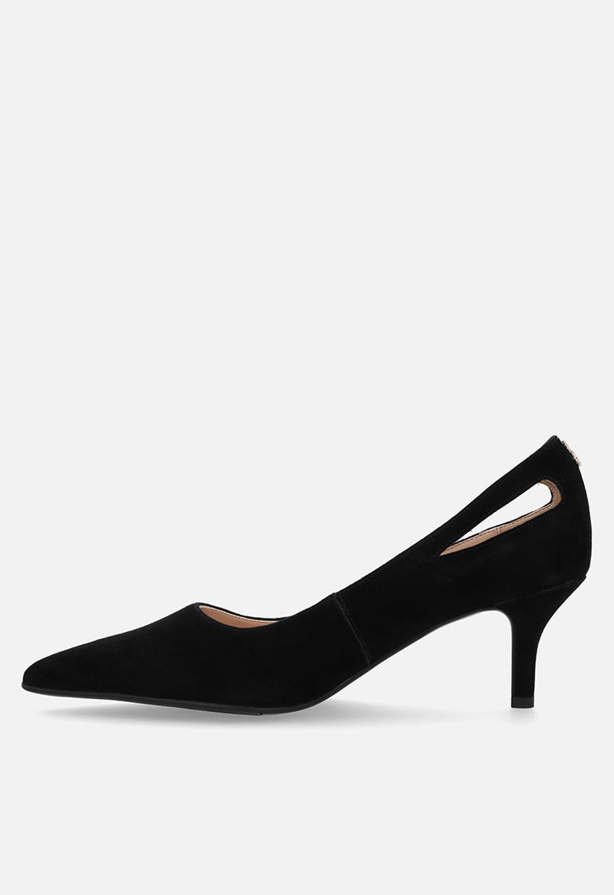 POLO - Suede court heel - black