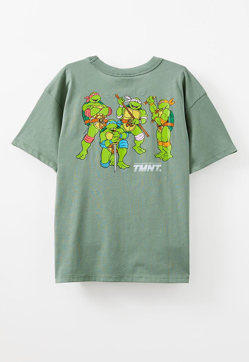 Cotton On - Licensed drop shoulder short sleeve tee - lcn nic moss green/tmnt 84