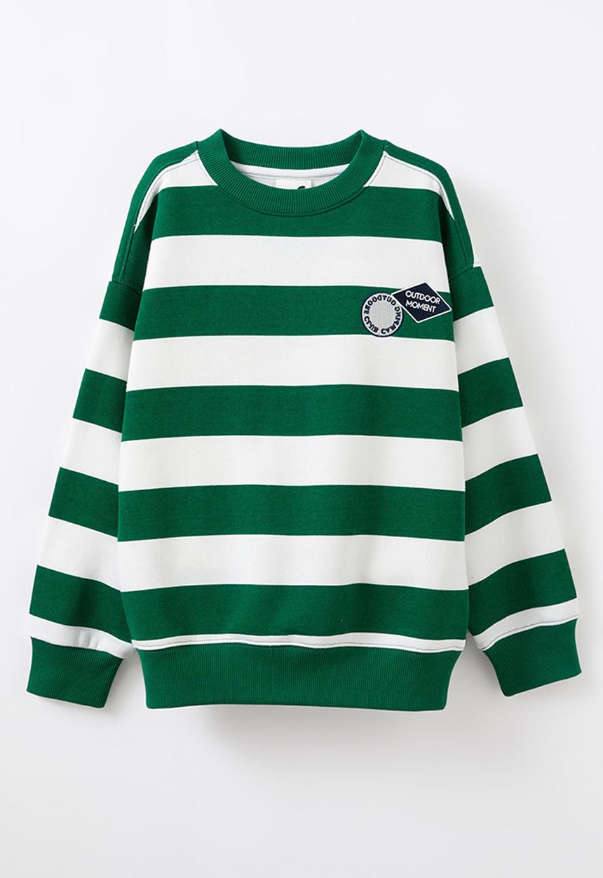 Cotton On - Sammy oversize crew - vanilla/varsity green/outdoor badges