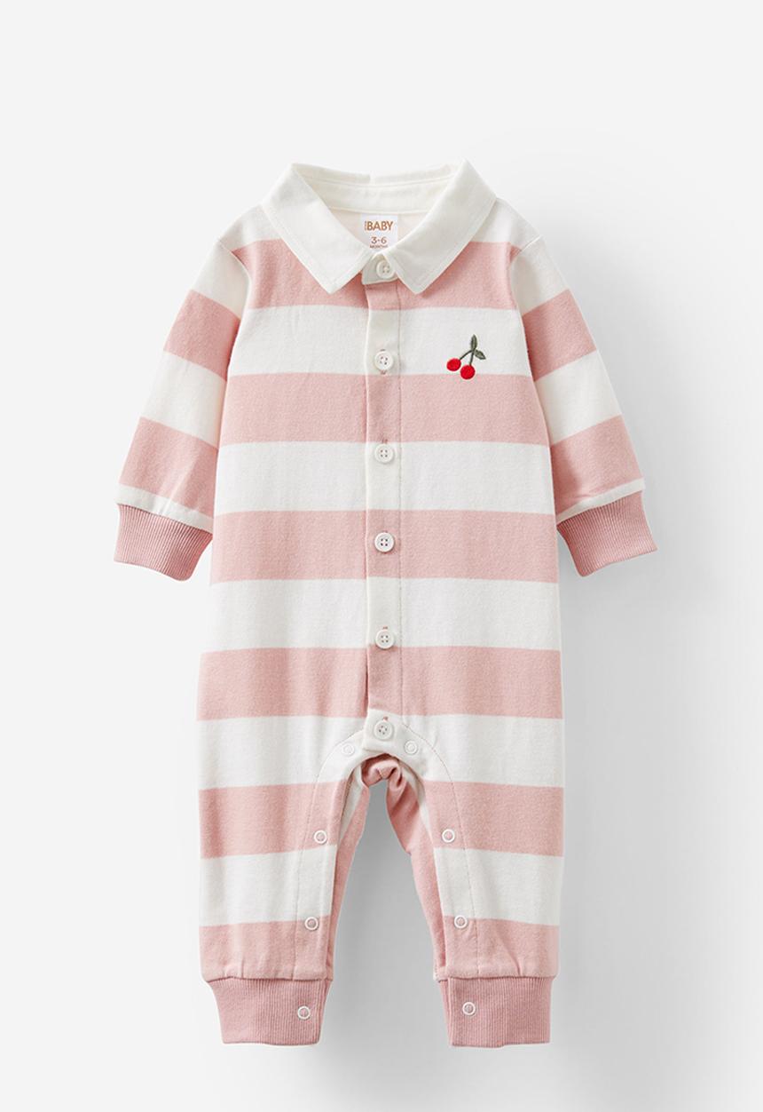 Cotton On - Tallow rugby all-in-one - vanilla/zephyr stripe