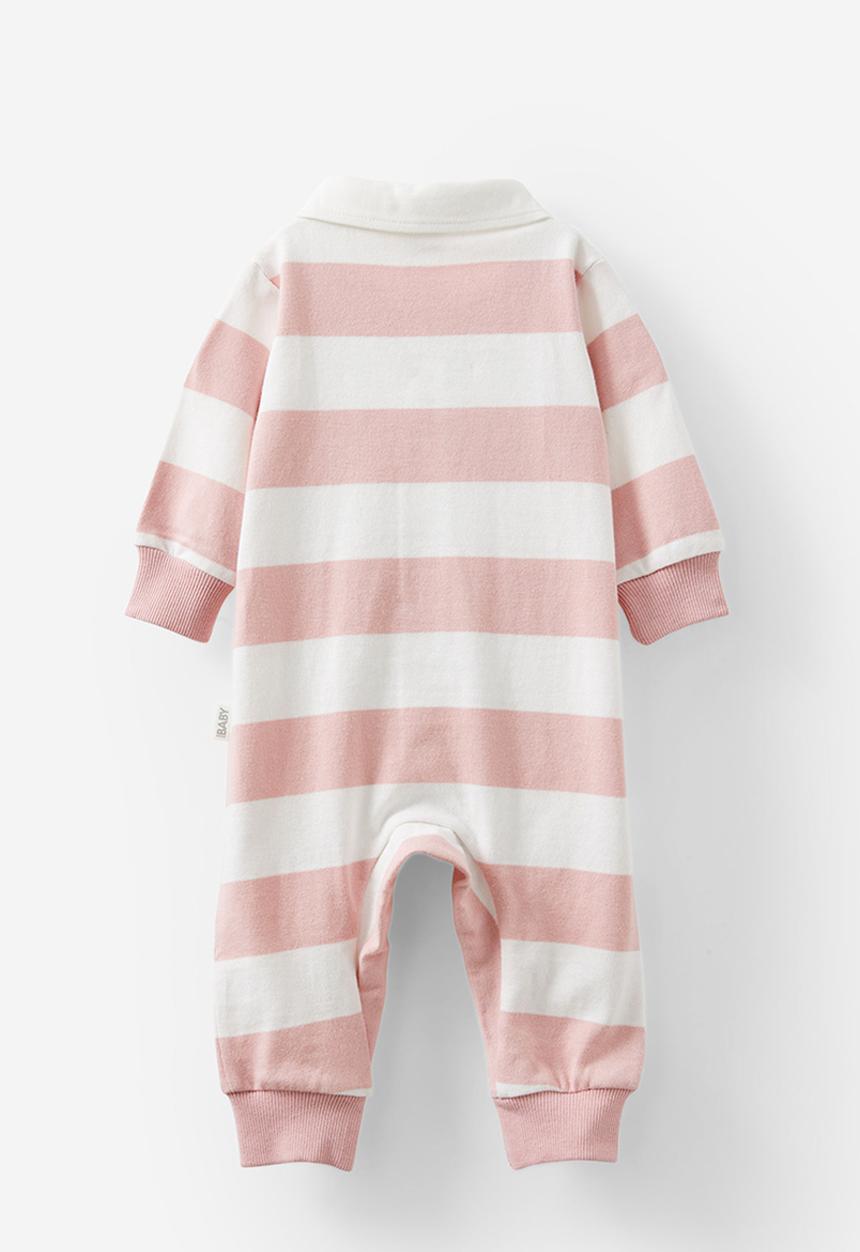 Cotton On - Tallow rugby all-in-one - vanilla/zephyr stripe
