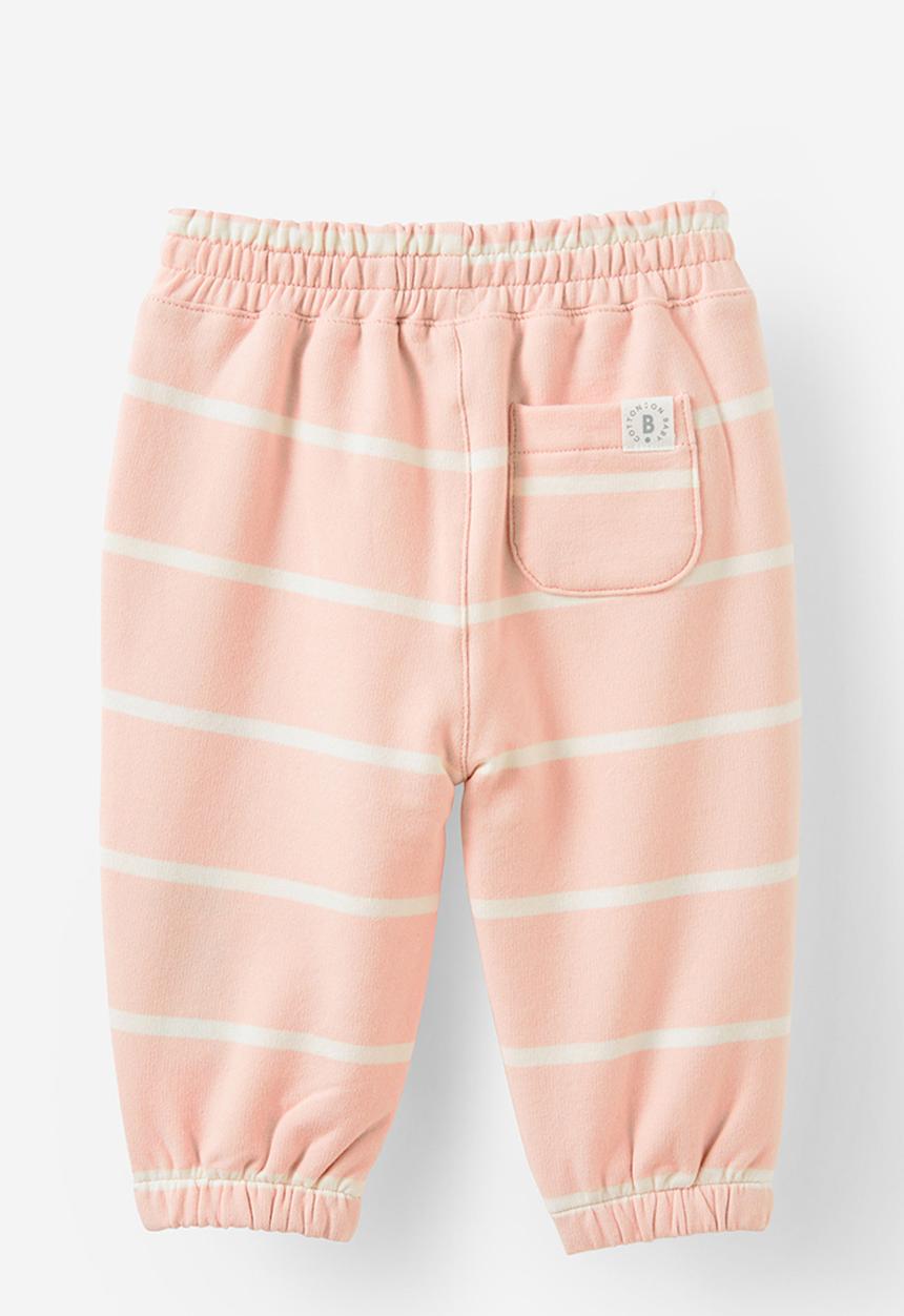 Cotton On - Riley trackpant - pink pearl/vanilla casey stripe