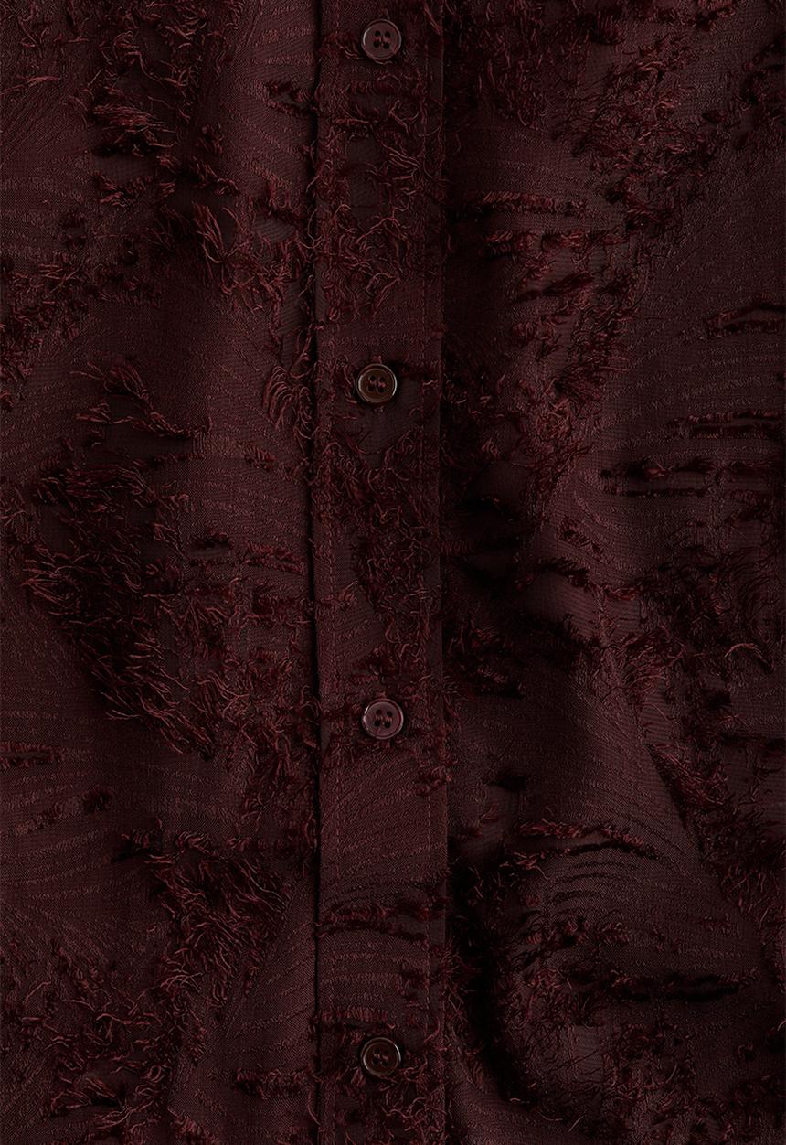 H&M - Textured-weave shirt - burgundy