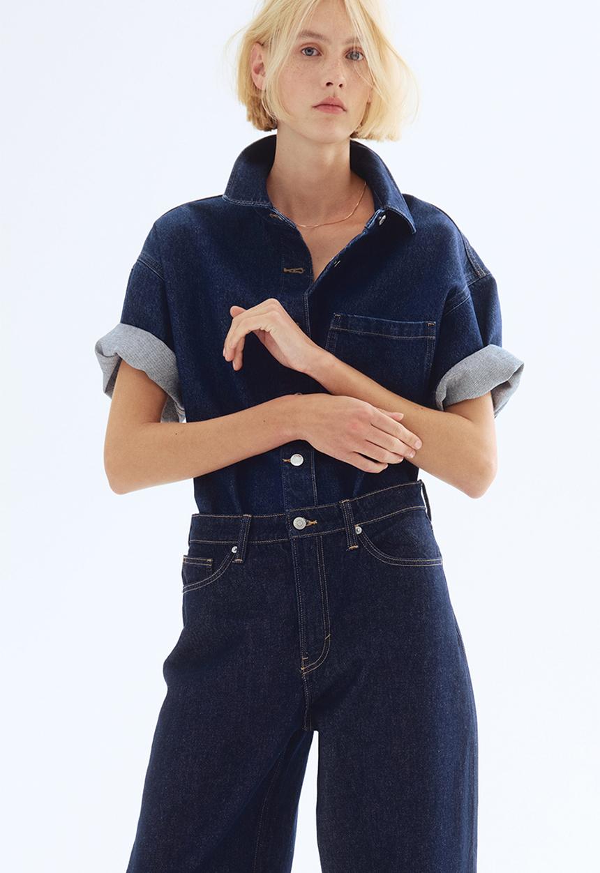 H&M - Barrel high jeans - dark denim blue