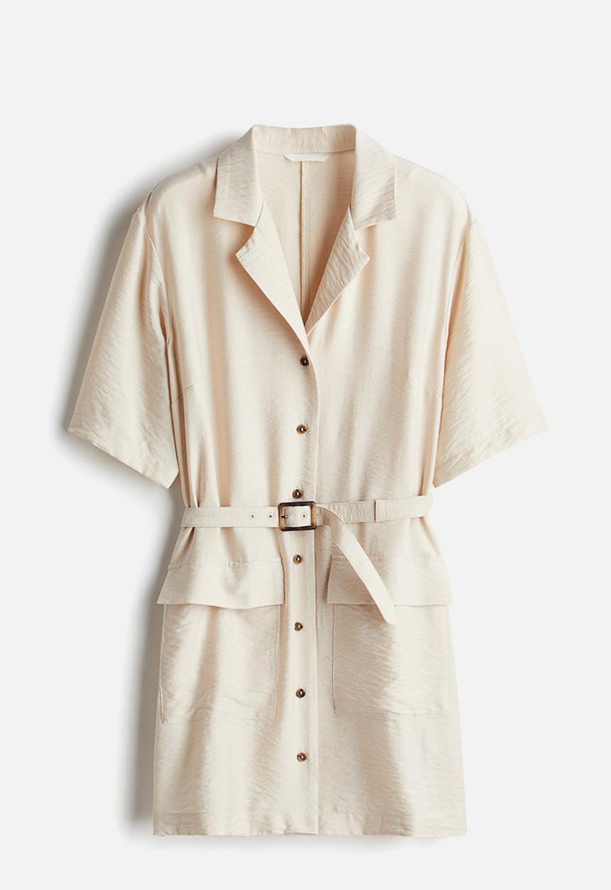 H&M - Belted cargo dress - light beige