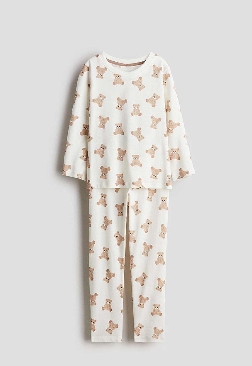 H&M - Printed cotton pyjamas - white/teddy bears 